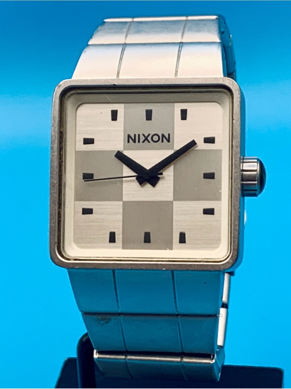 NIXON THE QUATRO FULL THROTTLE Men’s Wristwatch All St Steel Working New Battery